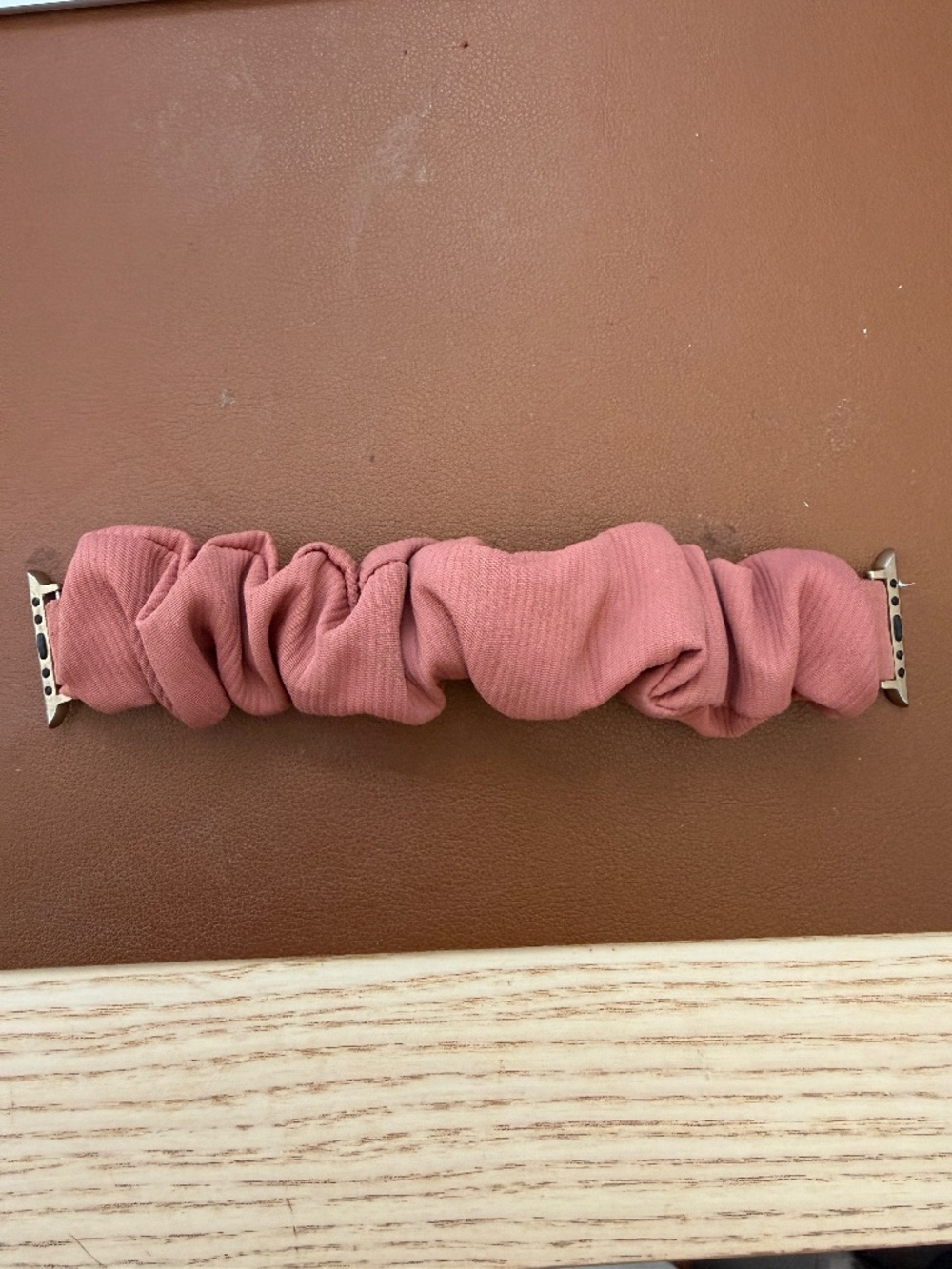 Dusty Rose Ribbed Scrunchie Apple Watch Band - Stretchy Elastic Strap